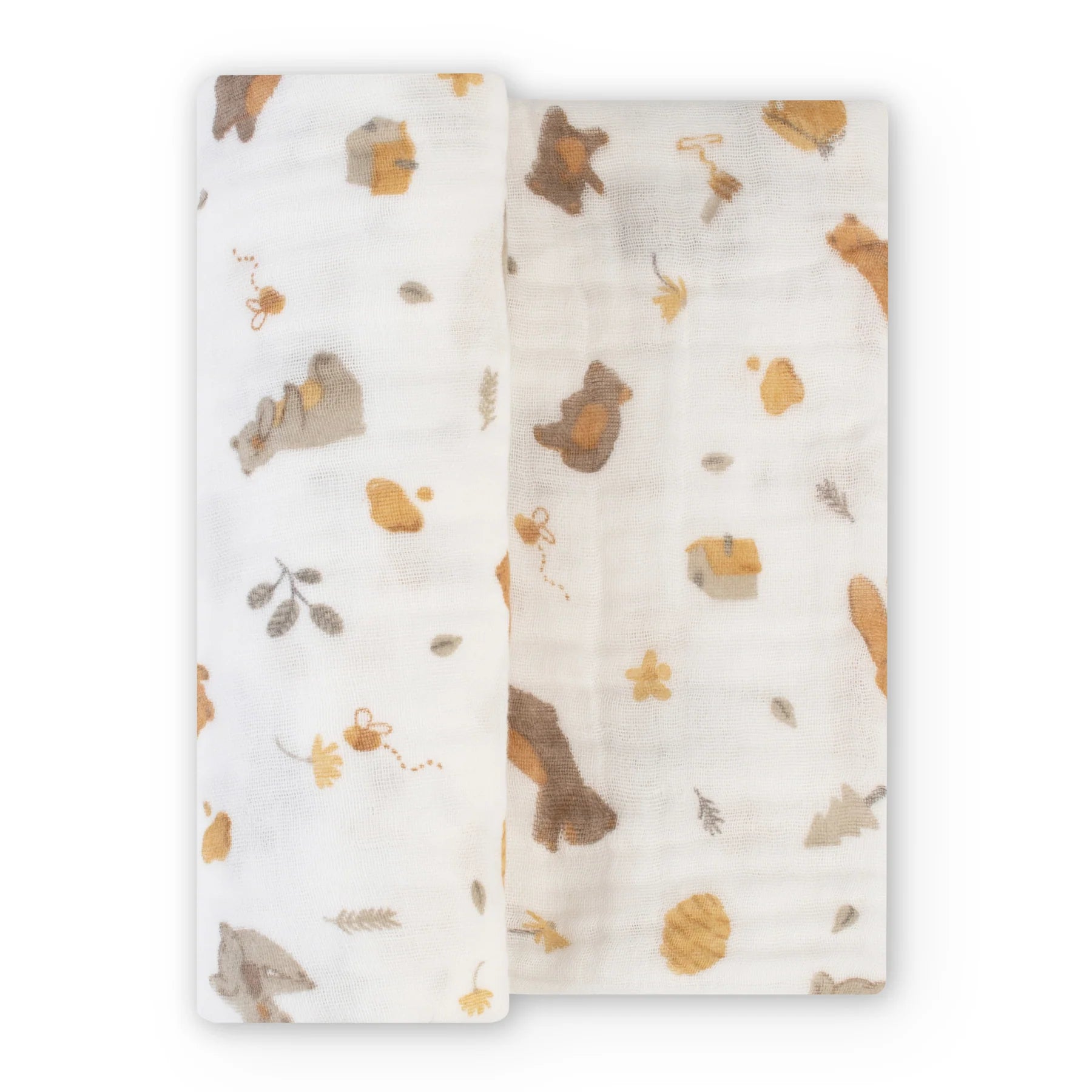 The Little Linen Company Muslin 1pk - Nectar Bear for baby swaddle