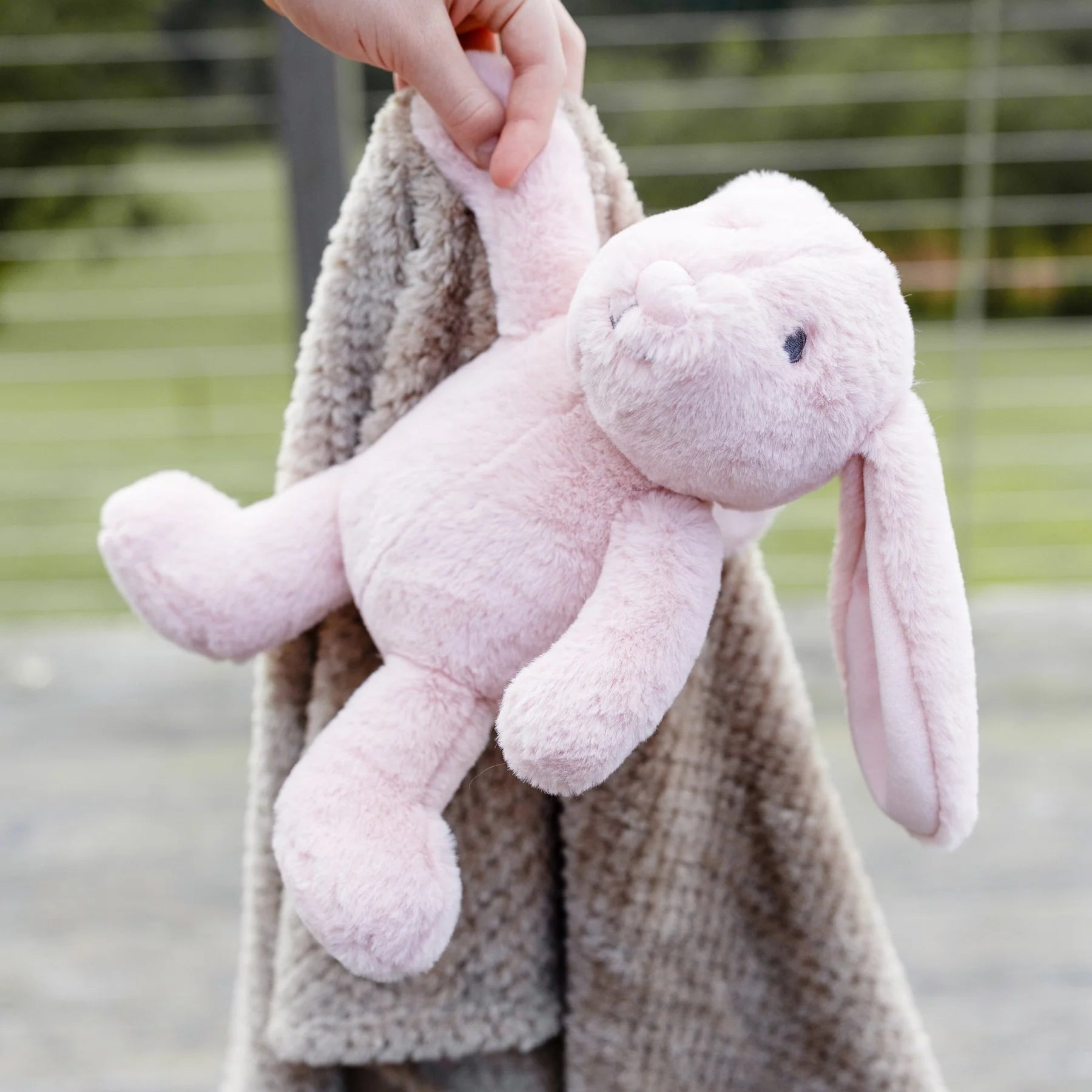 The Little Linen Company Soft Plush Baby Toy & Blanket - Harvest Bunny for baby and toddlers