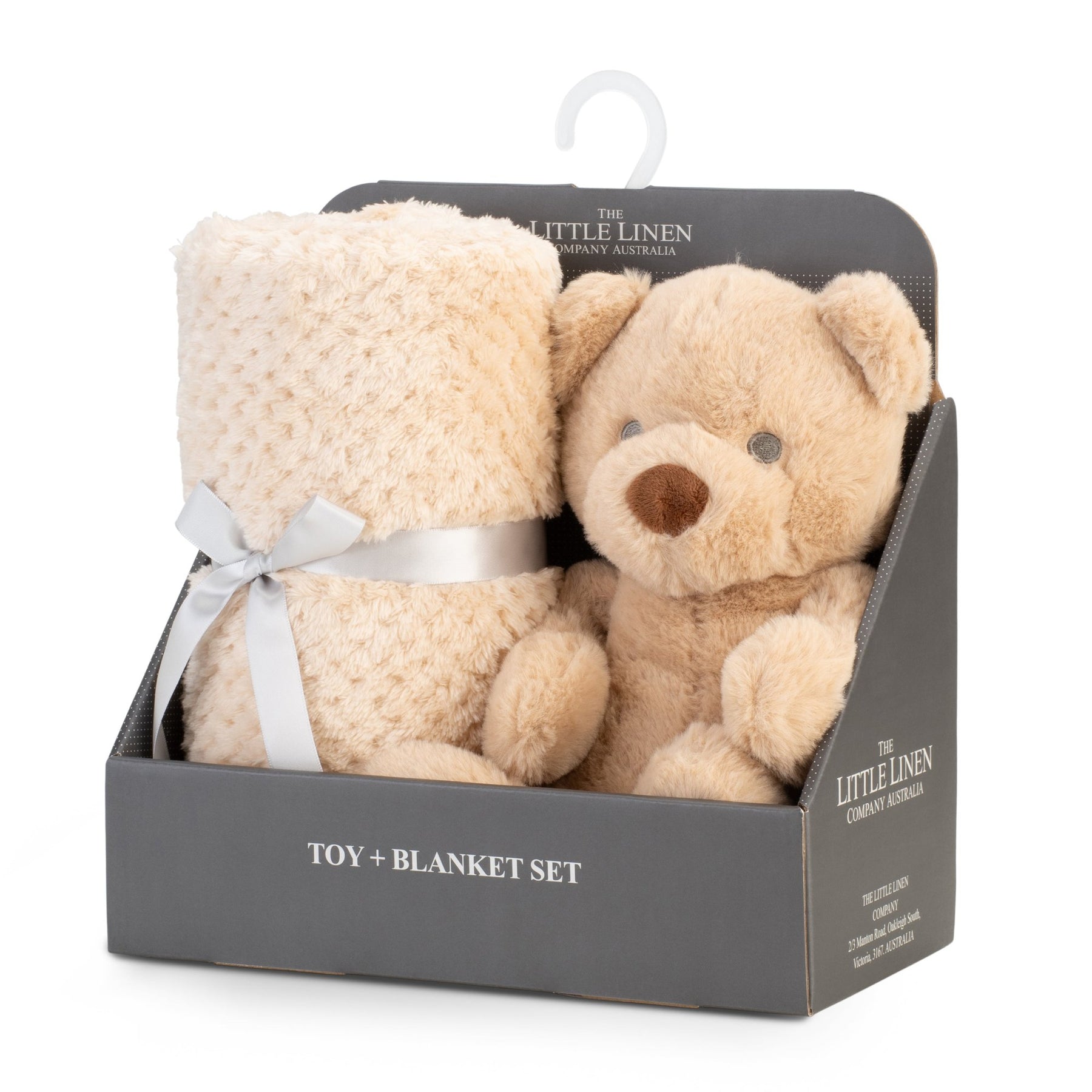 The Little Linen Company Soft Plush Baby Toy & Blanket - Nectar Bear for baby and toddler