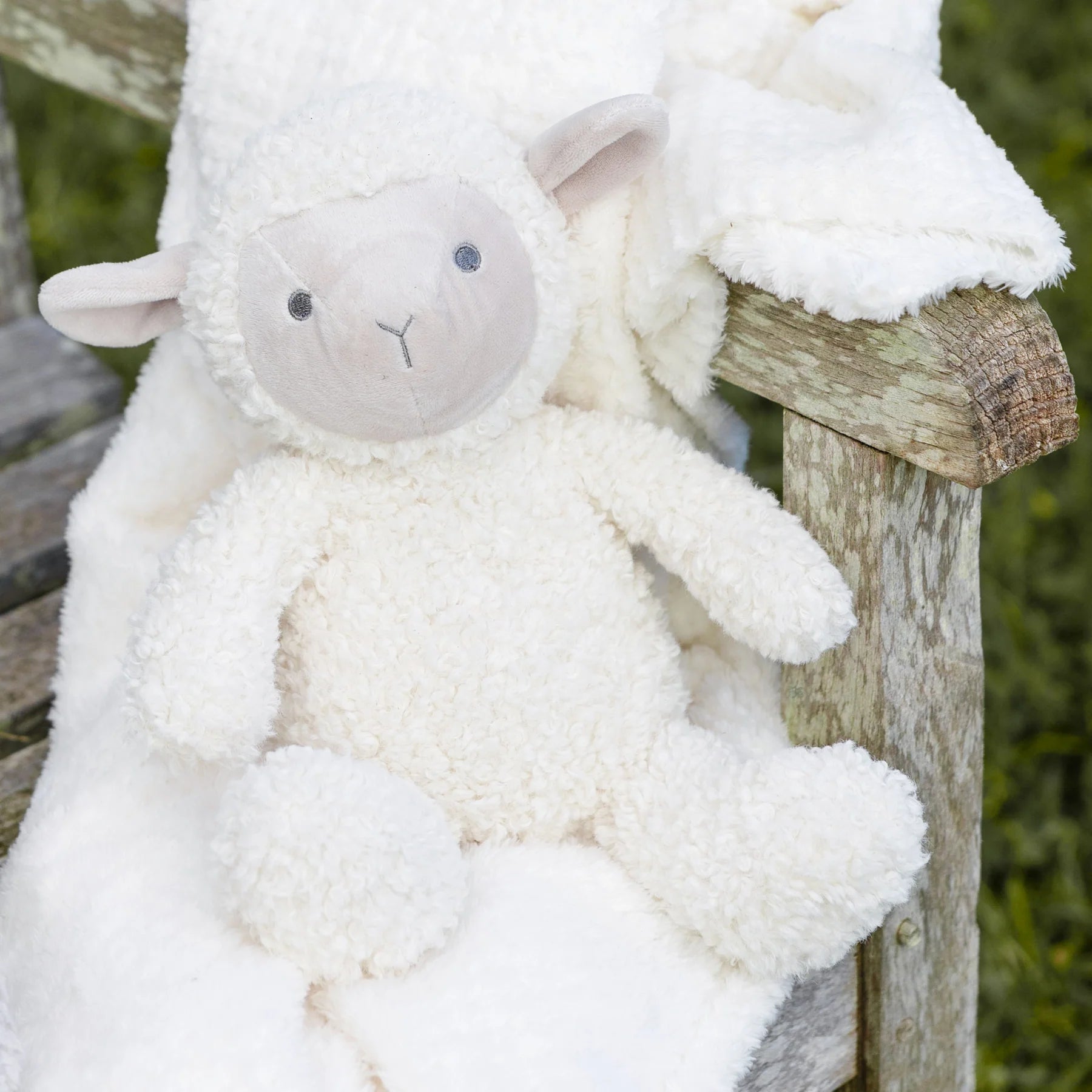 The Little Linen Conpany Soft Plush Baby Toy & Blanket - Farmyard Lamb for baby and toddler