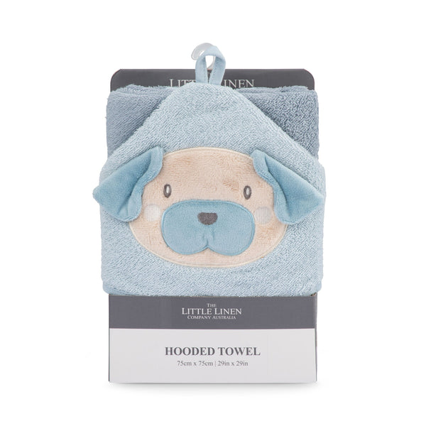 The Little Linen Company Character Baby Hooded Towel - Barklife Dog for baby and toddler bath time