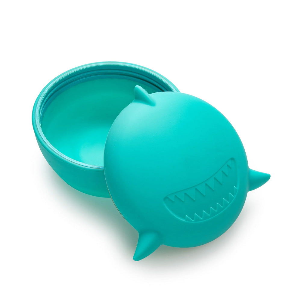 Melii Silicone Animal Bowl with Lid & Utensils | Shark for baby toddlers and kids mealtime