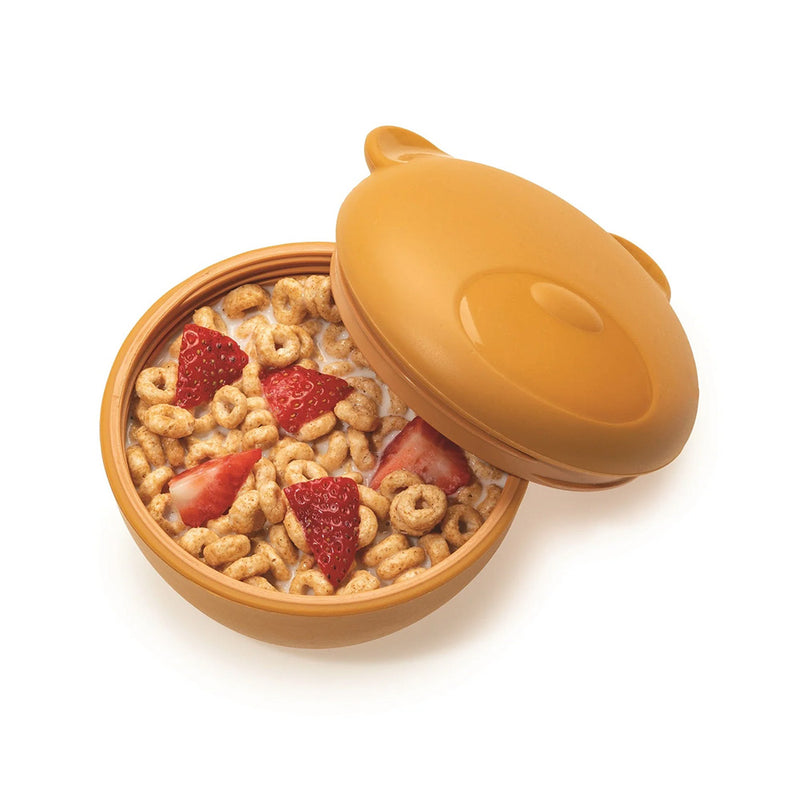 Melii Silicone Animal Bowl with Lid & Utensils | Bear for baby toddlers and kids mealtime