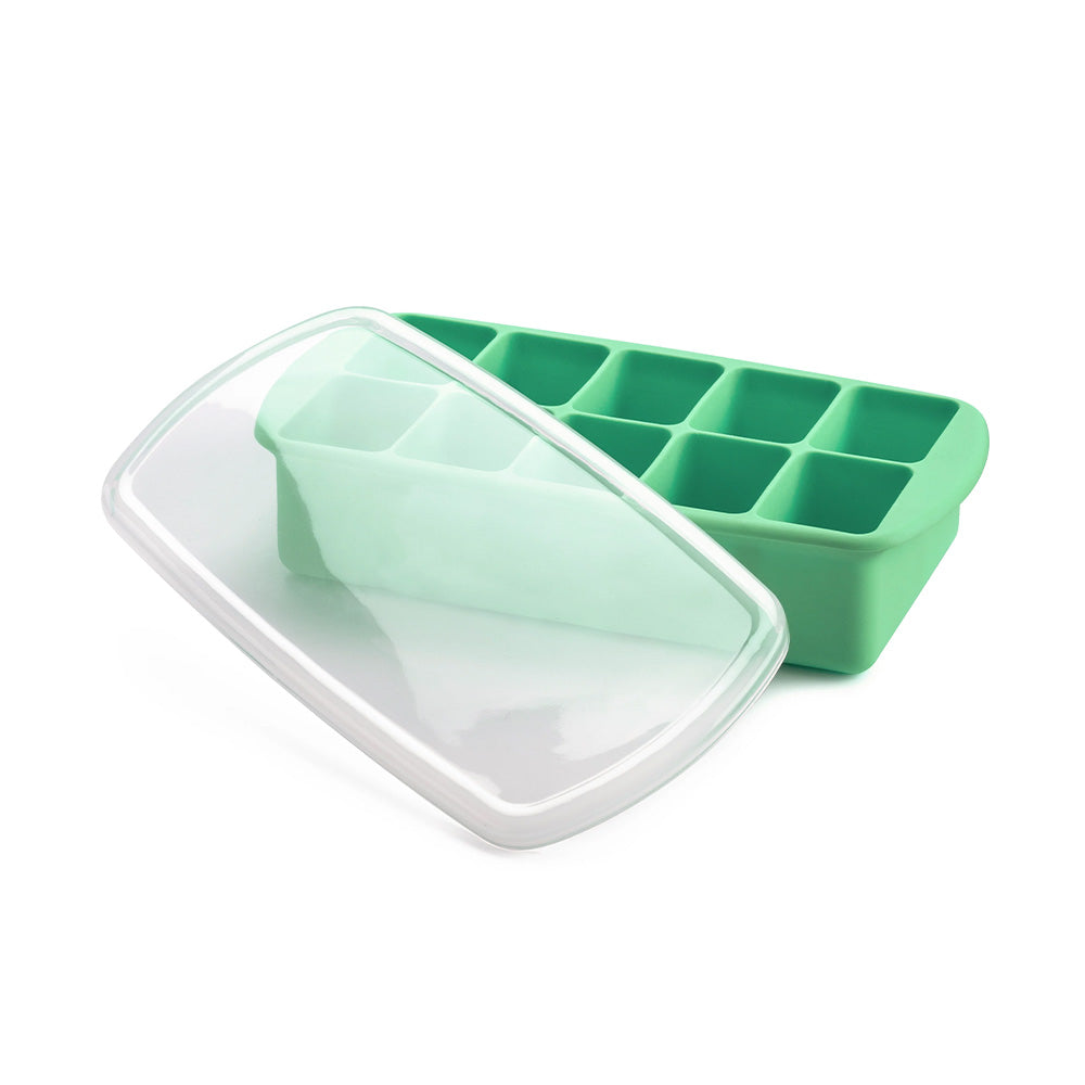 Melii Silicone Baby Food Freezer Tray with Lid | Mint - modandtod.com