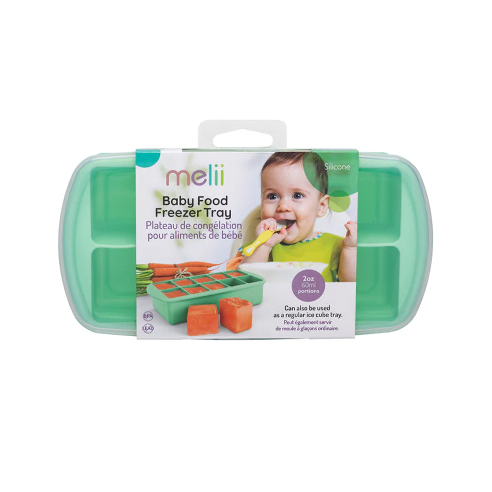 Melii Silicone Baby Food Freezer Tray with Lid | Mint - modandtod.com