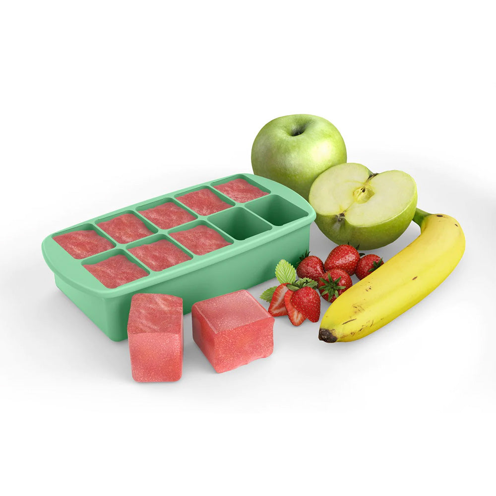 Melii Silicone Baby Food Freezer Tray with Lid | Mint - modandtod.com