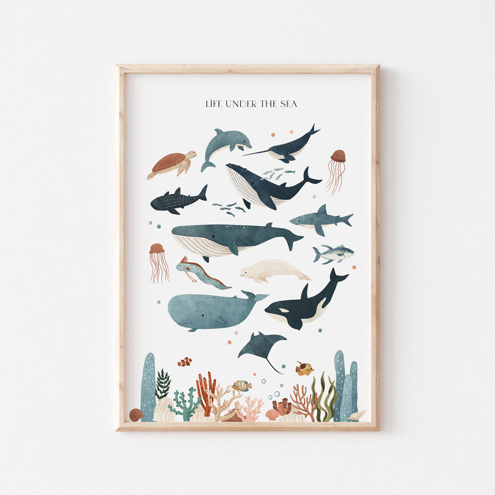 MOD AND TOD Life Under The Sea Wall Print for kids, baby, nursery, home decor | modandtod.com