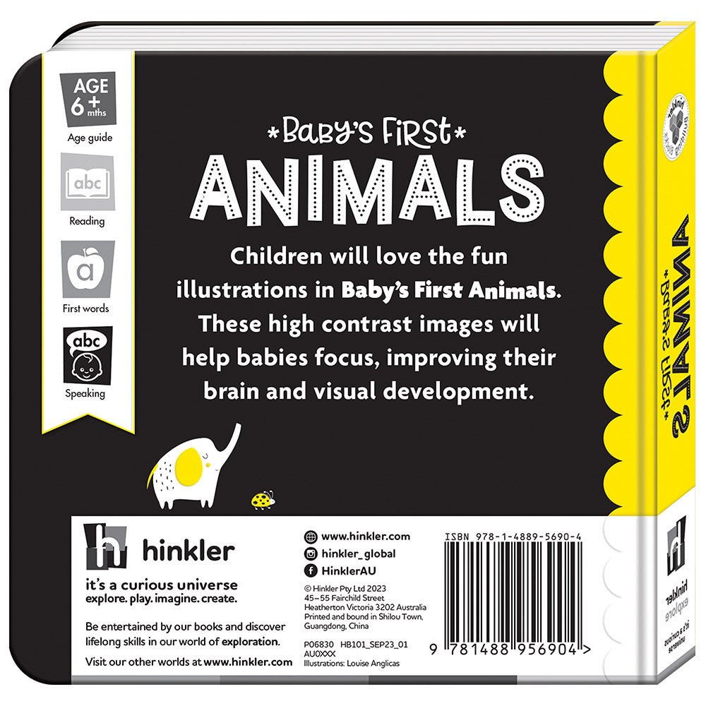 Hinkler Baby’s First High Contrast Neon Board Book | Animals for baby and toddler