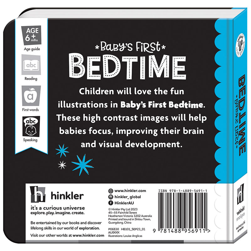 Hinkler Baby’s First High Contrast Neon Board Book | Bedtime for baby and toddler