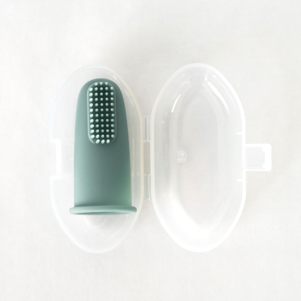 River & Oak Silicone Baby Finger Toothbrush | Mist modandtod.com