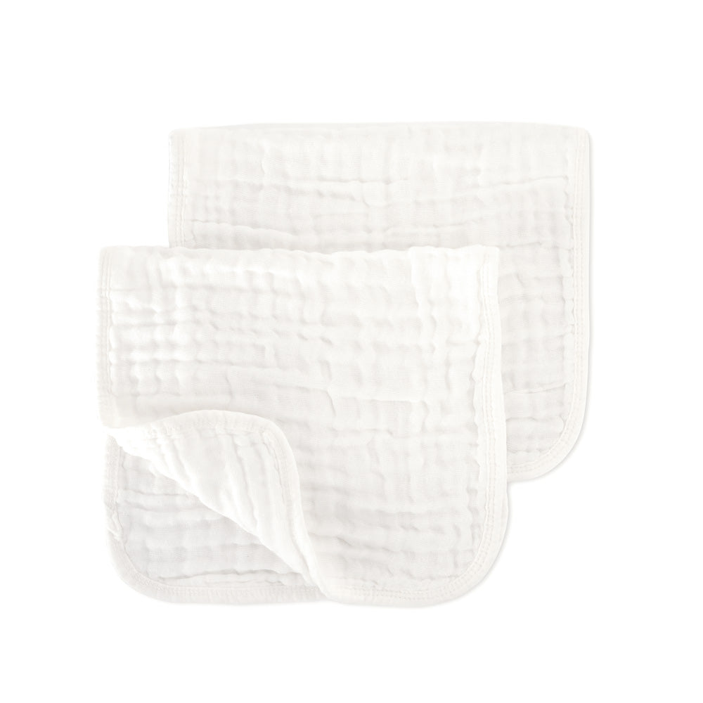 Muslin Burp Cloth 2pk - White for baby. MOD & TOD