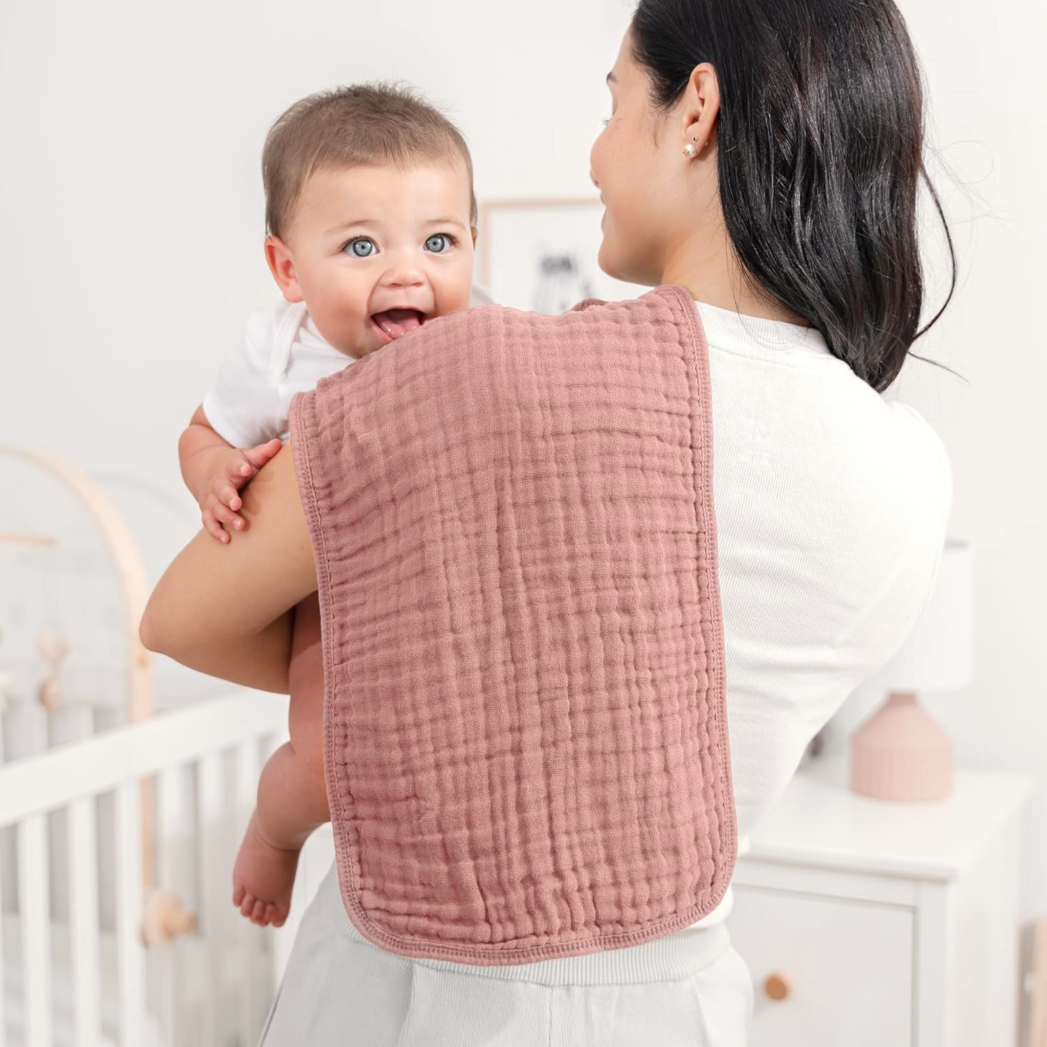 Muslin Burp Cloth 2pk - Rose Pink MOD & TOD