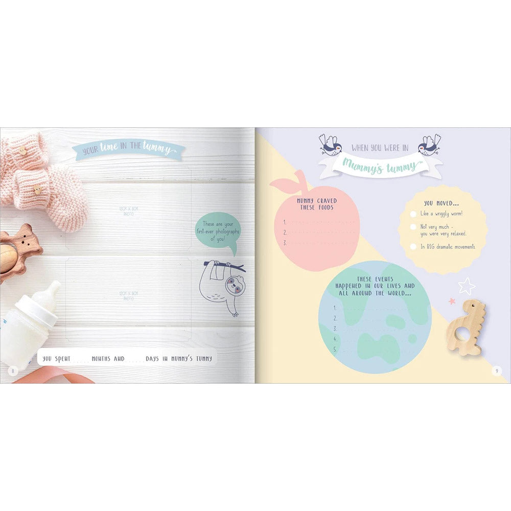 Hinkler My Baby Record Book for recording baby milestones. MOD & TOD