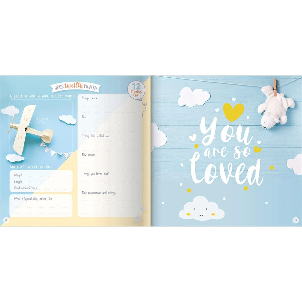 Hinkler My Baby Record Book for recording baby milestones. MOD & TOD