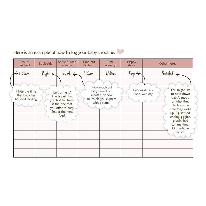 Breastmates Newborn Baby Logbook for breastfeeding and nursing mums