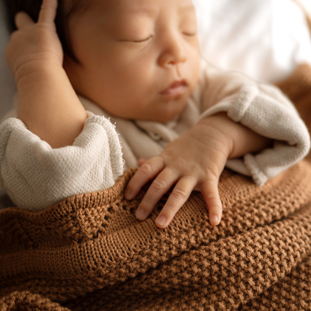 MOD AND TOD Baby Heirloom Blanket | Scalloped Edge - Cinnamon - Organic Cotton | www.modandtod.com
