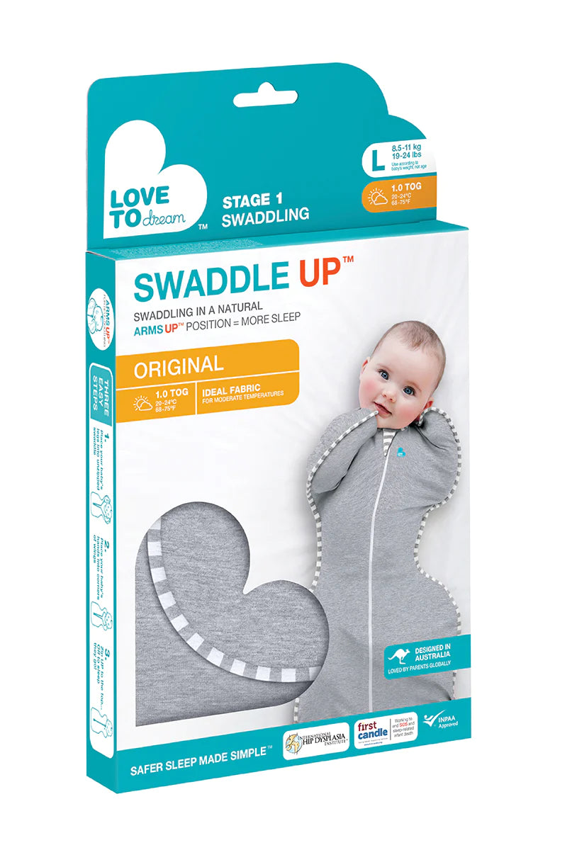 Love to Dream Swaddle Up™ Original 1.0 TOG - Grey available at modandtod.com