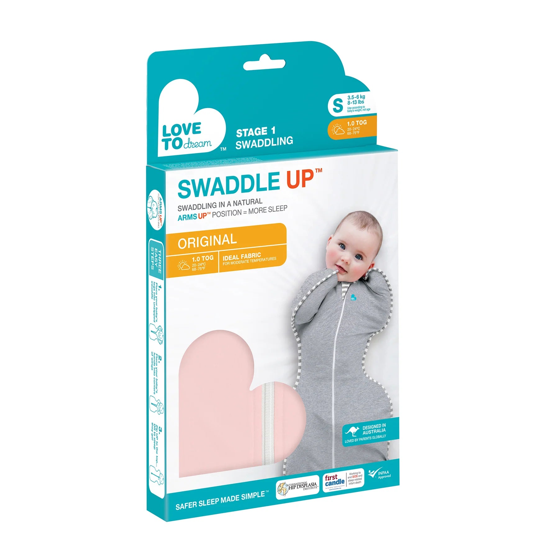 Love To Dream Swaddle Up™ Original 1.0 TOG - Dusty Pink available at modandtod.com