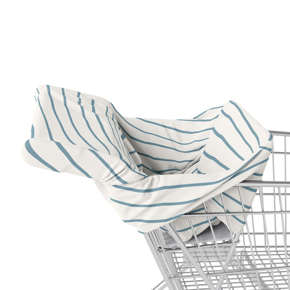 5 in 1 Multi Use Cover - Seaside Stripes - Capsule Cover, Highchair Cover, Shopping Trolley Cover, Breastfeeding Cover, Nursing Scarf - modandtod.com