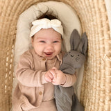 Bear & Moo Snuggly Comforter | Powder Pink for newborn and baby. Prefect for gifting