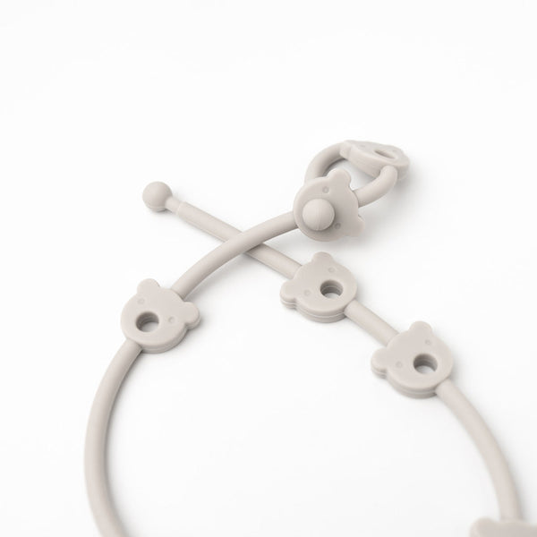 MOD AND TOD Silicone Teddy Strap-It Baby Accessory | Soft Grey