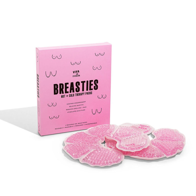 Breasties | Hot and cold therapy packs by Viva La Vulva for breastfeeding mama. Helps sooth engorgement, relieves mastitis, reduces swelling and pain and stimulates milk flow