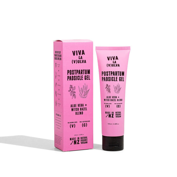 Postpartum Padiscle Gel by Viva La Vulva for perineal healing after virginal birth and c-section