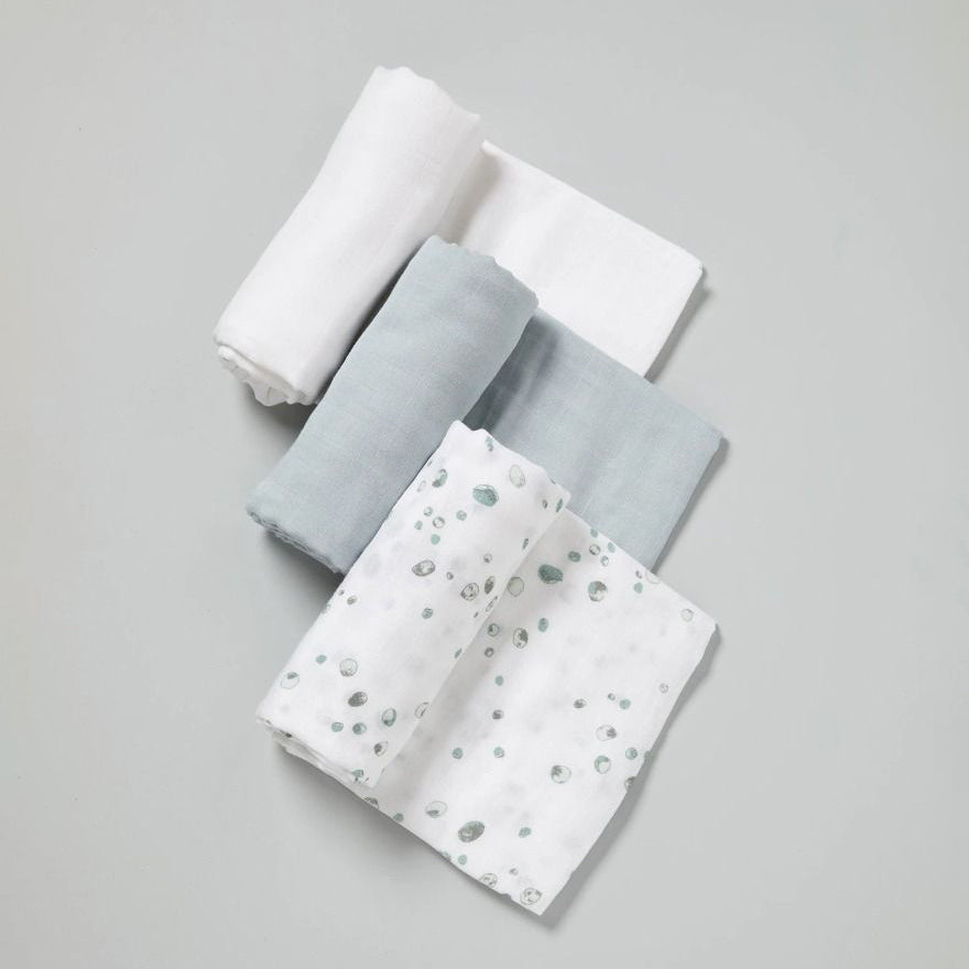 Little Bamboo Muslin Wraps 3pk - Whisper