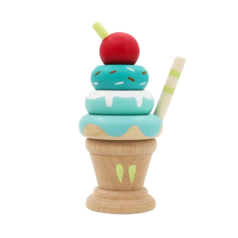 Allen Trading Wooden Stacking Ice Cream | Green for baby and toddler