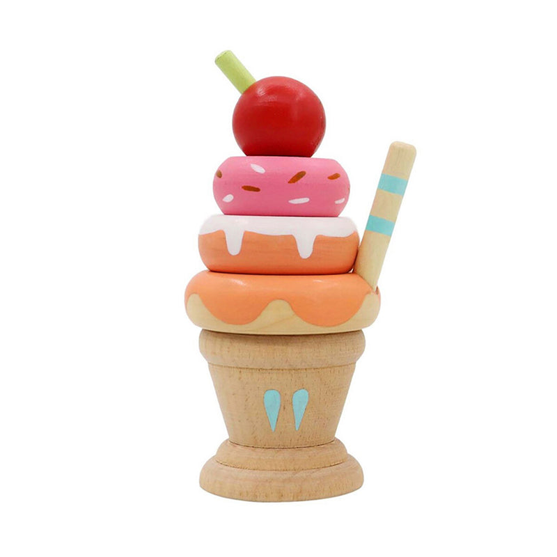 Allen Trading Wooden Stacking Ice Cream | Pink for baby and toddler