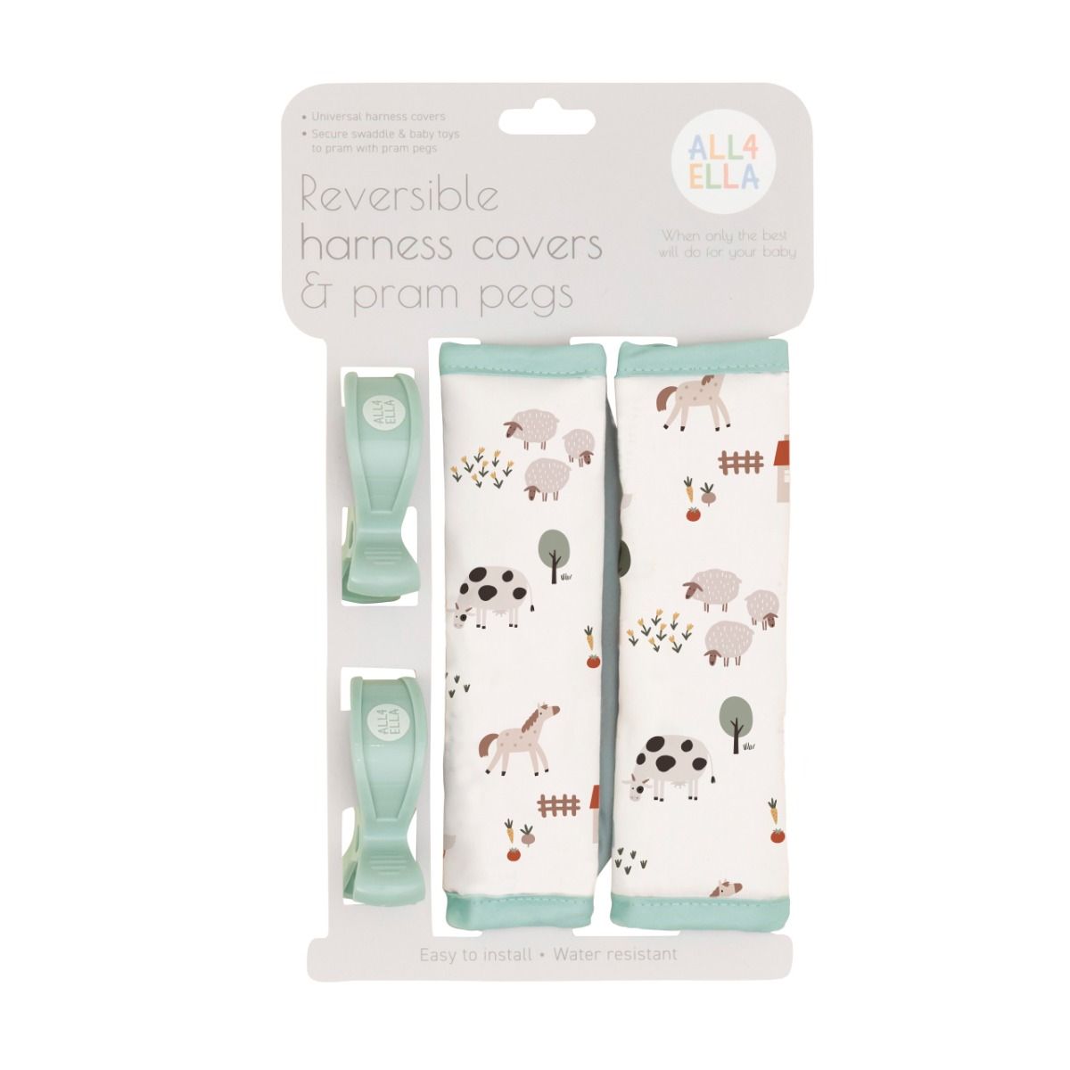 All4ella Harness Covers & Pram Pegs | Country Farm for baby stroller and pram. MOD & TOD