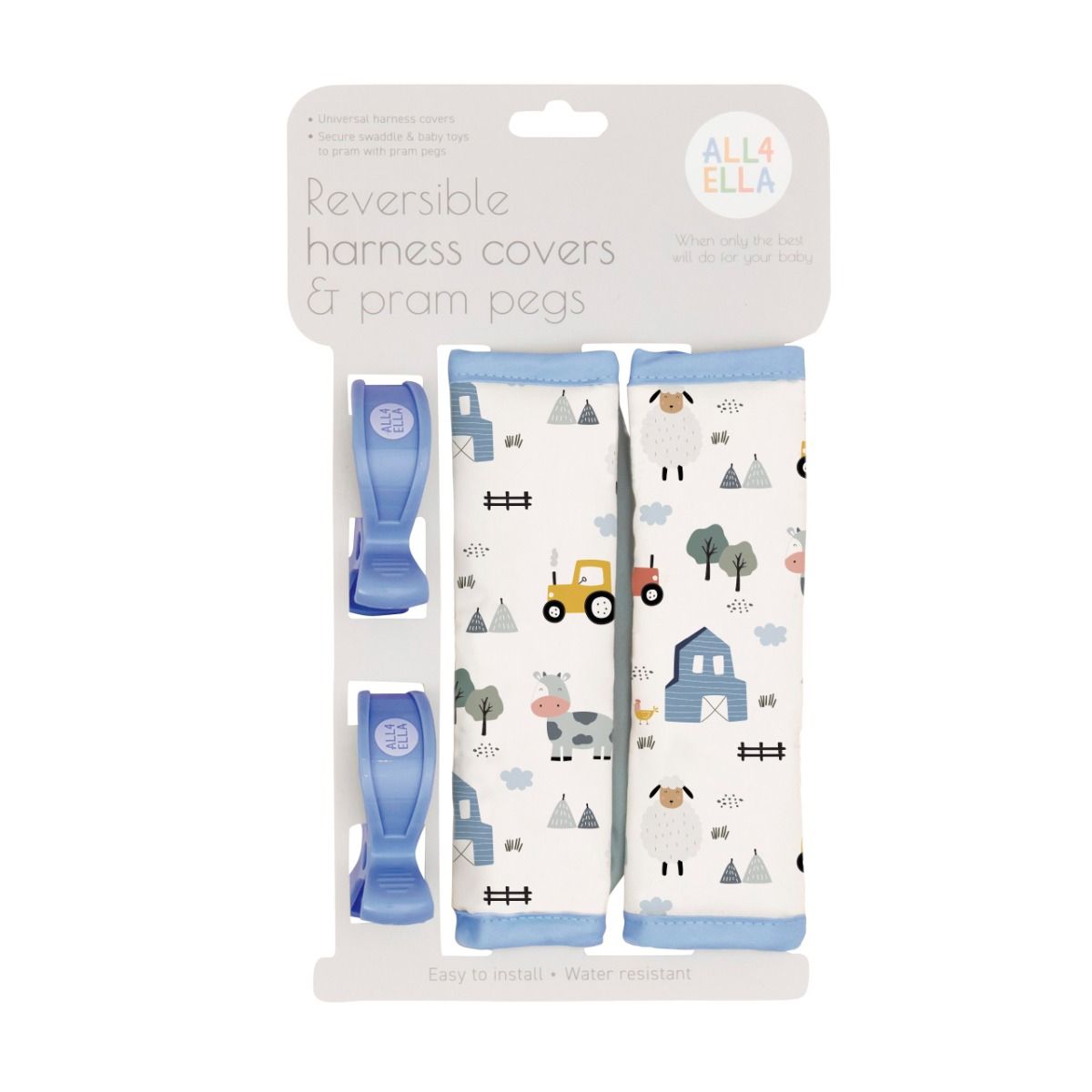 All4Ella Harness Covers & Pram Pegs | Barnyard for baby stroller and pram. MOD & TOD