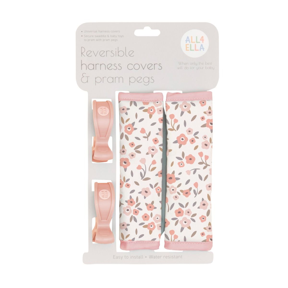 All4Ella Harness Covers & Pram Pegs | Floral Bouquet for baby stroller and pram. MOD & TOD