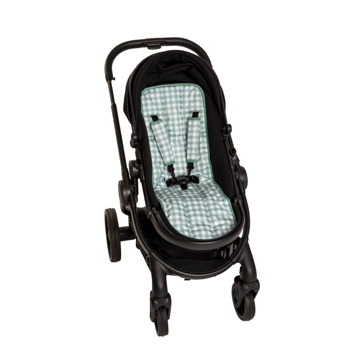 All4ella Universal Pram Liner | Gingham Sage for baby stroller. MOD & TOD