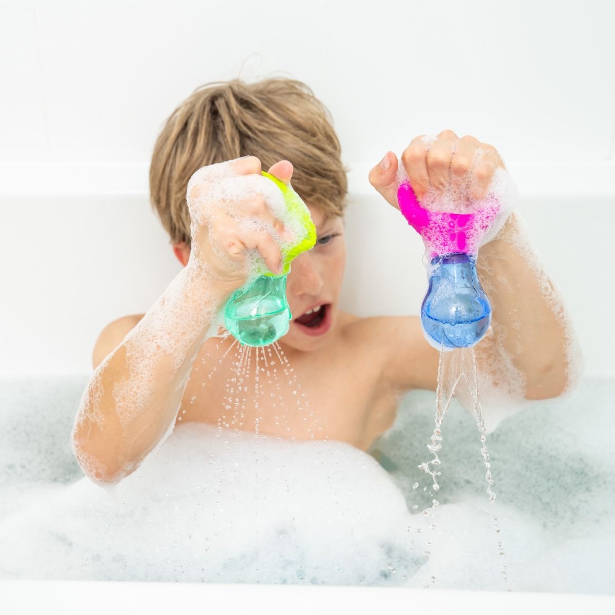 Mobi Skwooshlz water squeeze bulbs for baby and toddler bath time fun. MOD & TOD