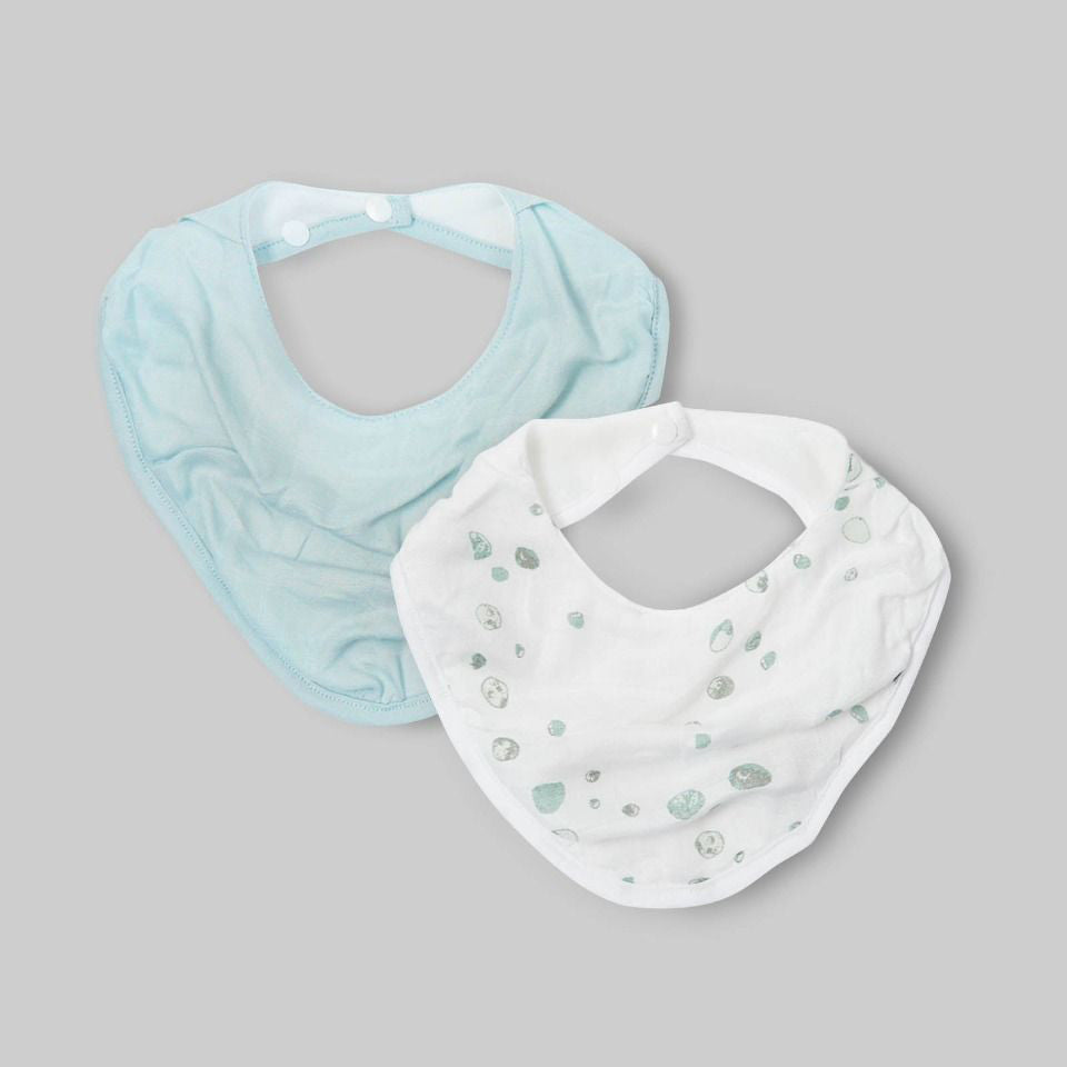 Little Bamboo Muslin Bib 2Pk - Whisper | Baby Bandana Bib | modandtod.com