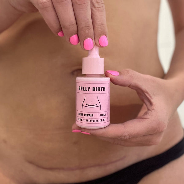 Belly Birth Scar Repair Oil for mums to encourage speedy recovery from c-section birth.