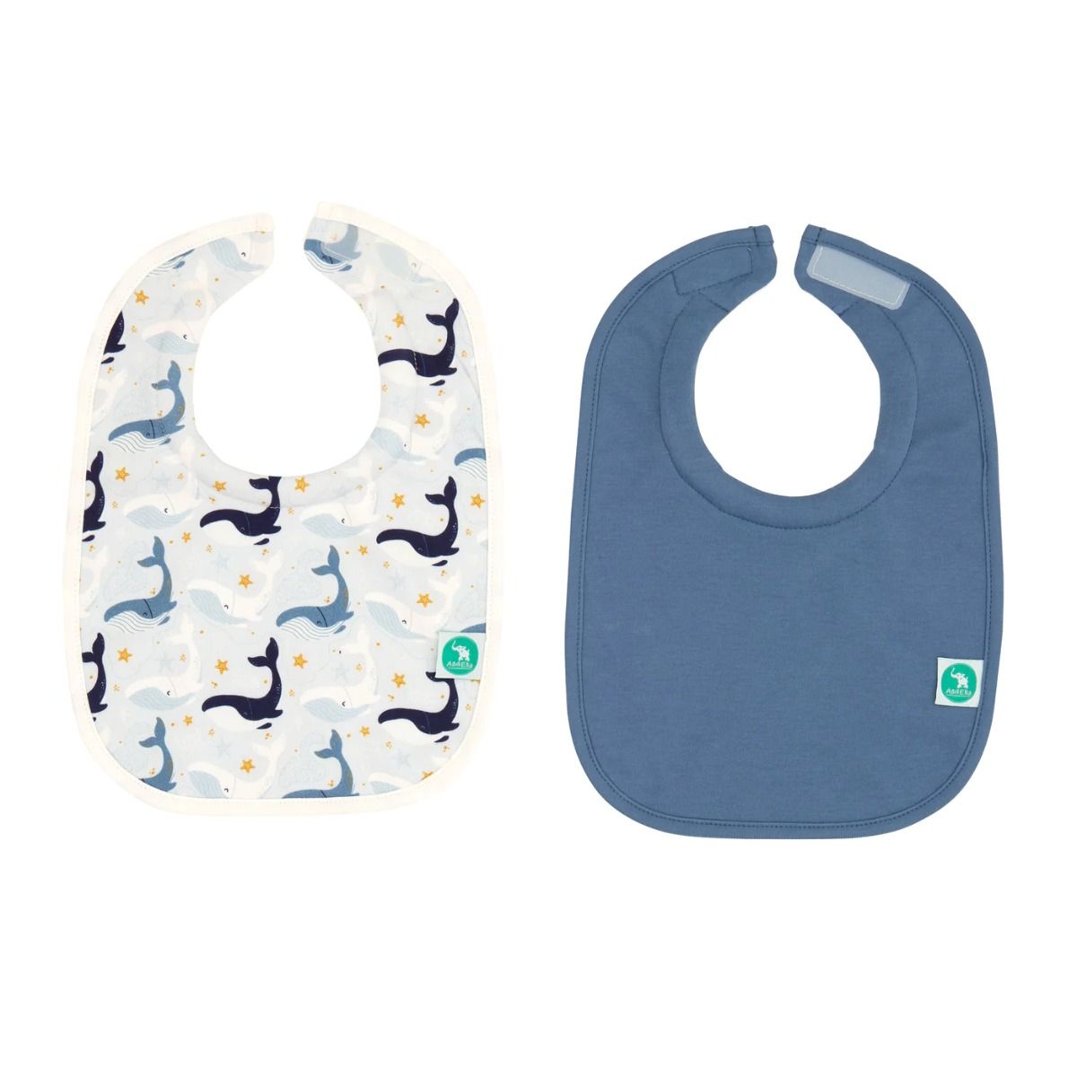 All4Ella Roll Neck Bib 2PK - Whales for baby. MOD & TOD