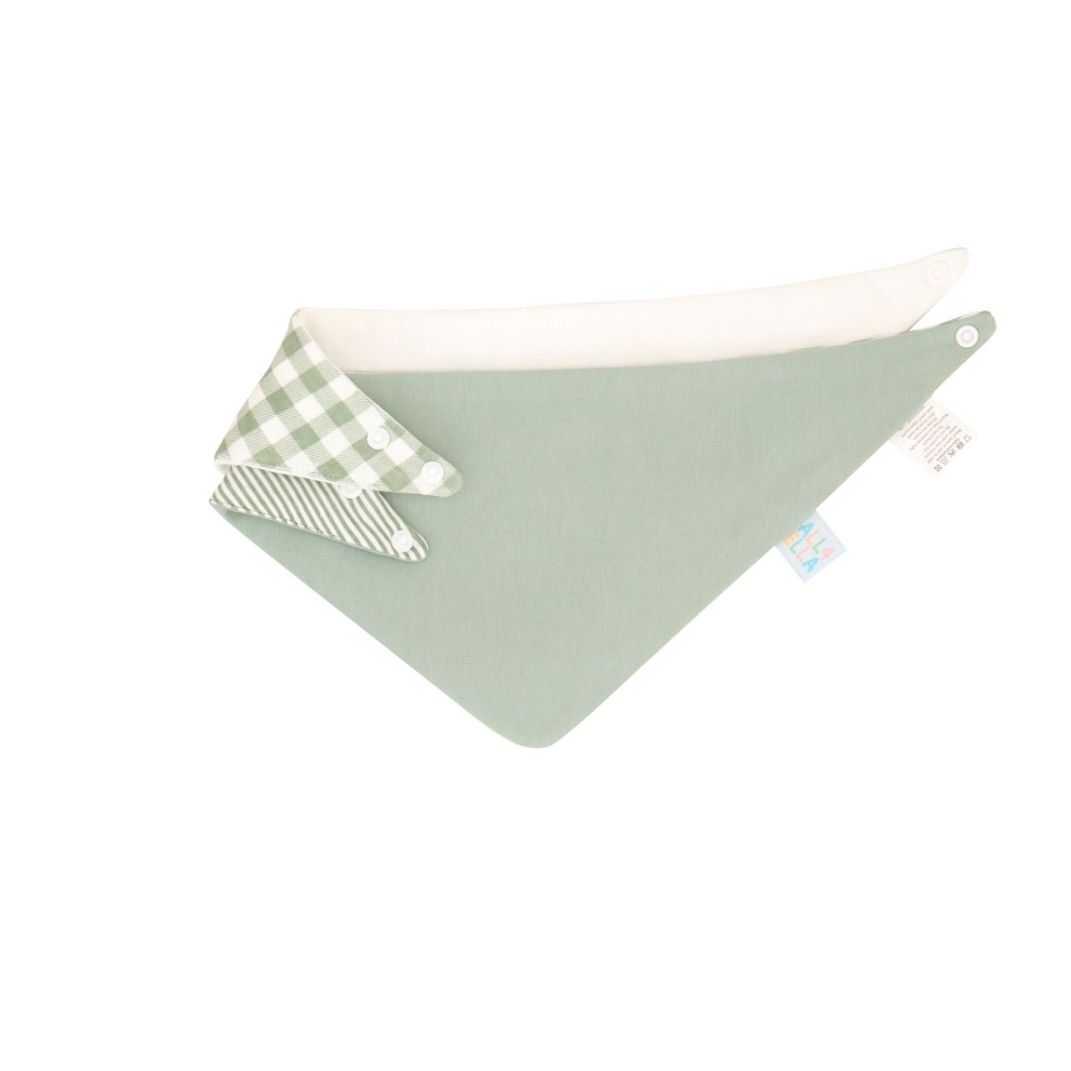 All4Ella Bandana Bibs 2pk - Gingham Sage for baby. MOD & TOD