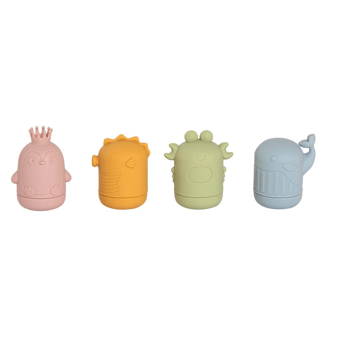 All4ella Squeezy Silicone Bath Toys - Sea Friends for baby, toddler and kids bath time 
