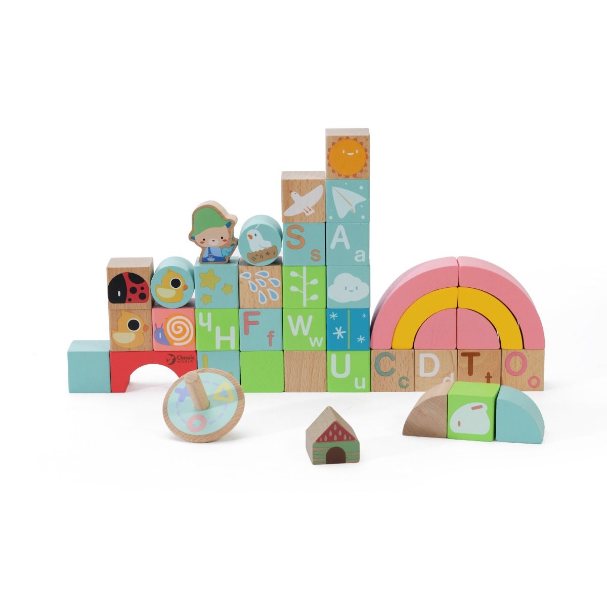 Classic World | Rainbow Garden Blocks - 40pcs for baby and toddler 