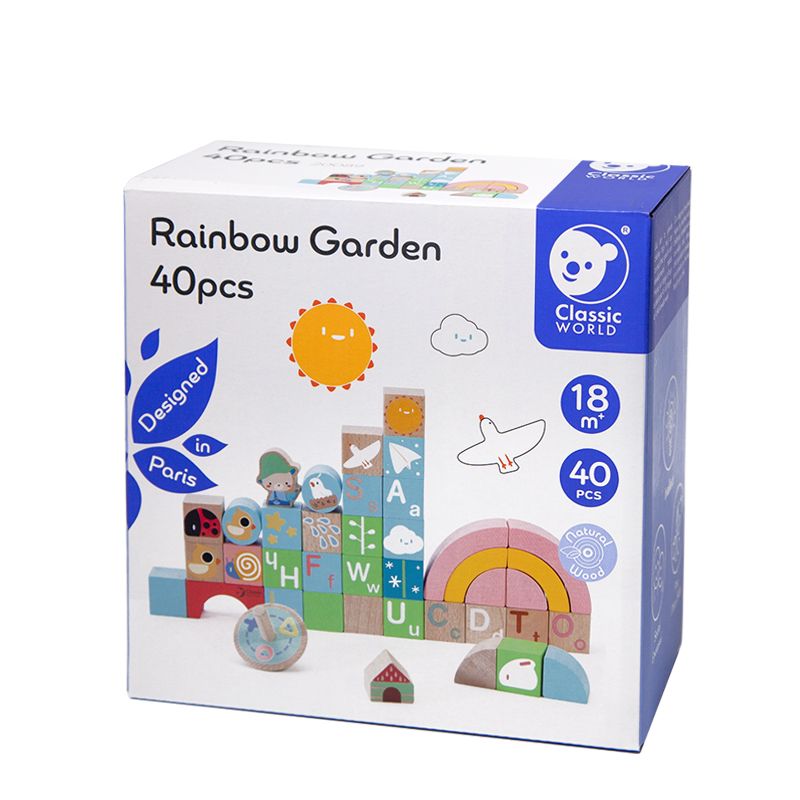 Classic World | Rainbow Garden Blocks - 40pcs for baby and toddler 