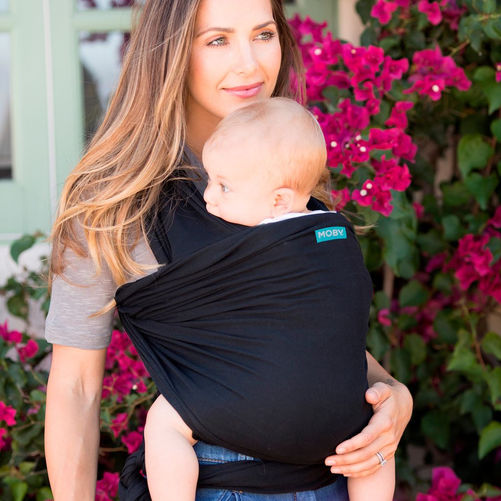 Moby Classic Wrap- Black for baby wearing. MOD & TOD