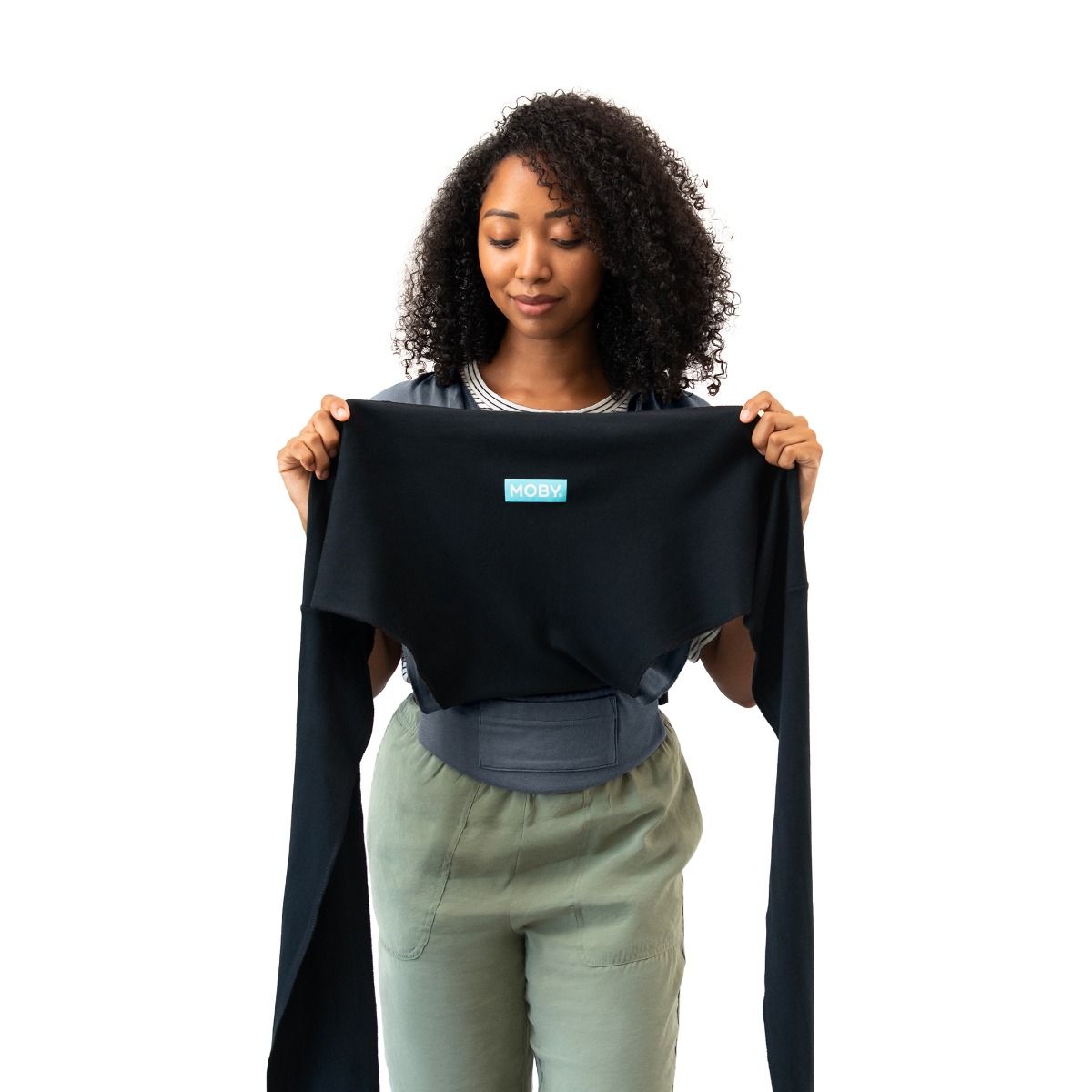 Moby Easy Wrap - Charcoal/Black baby carrier / wrap for mums. MOD & TOD