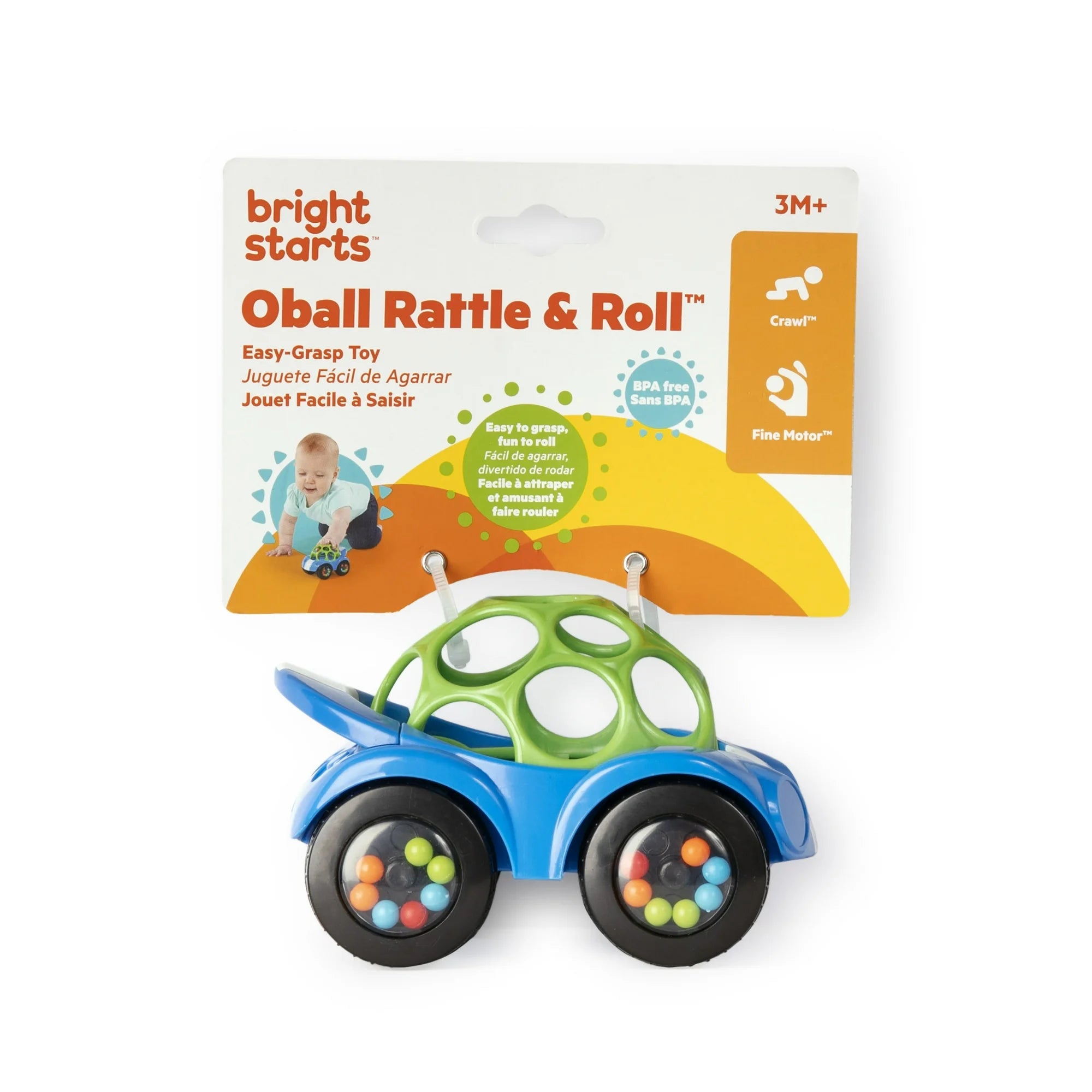 Bright Stars Oball Rattle & Roll Blue Sports Car for baby and toddler