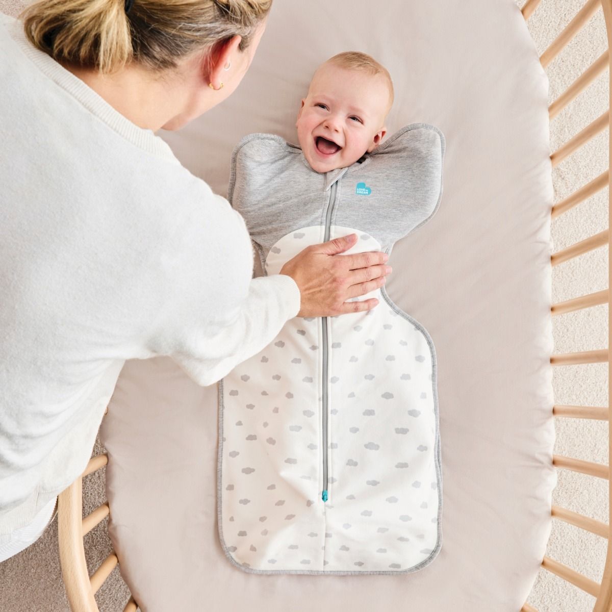 Swaddle Up™ All Seasons 1.5 TOG - Little Dreamer Mini Cloud for newborn and baby. MOD & TOD