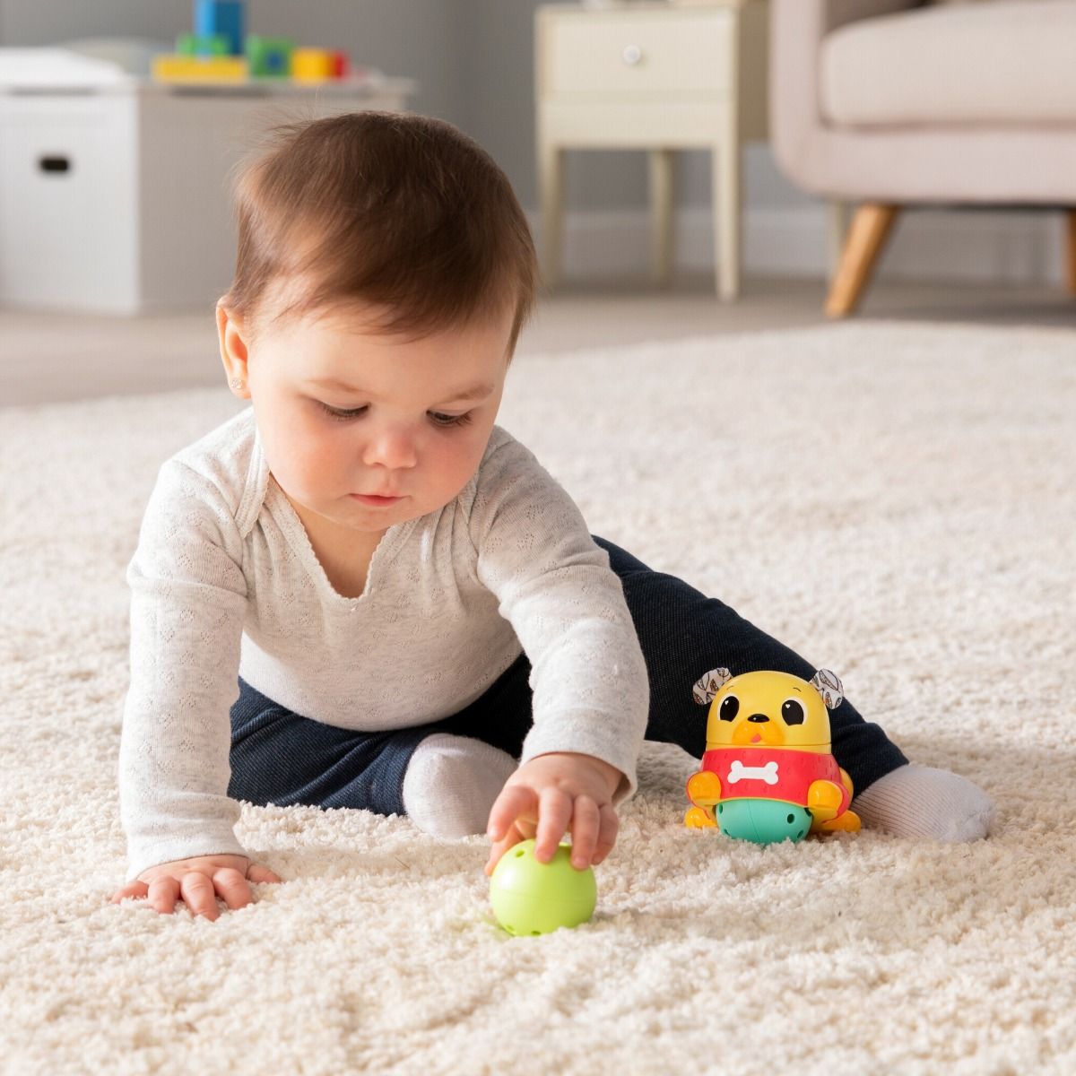 Lamaze Crawl & Chase Pug Popper Baby Toy | modandtod.com