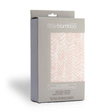Little Bamboo Jersey Fitted Cot Sheet | Herringbone Dusty Pink
