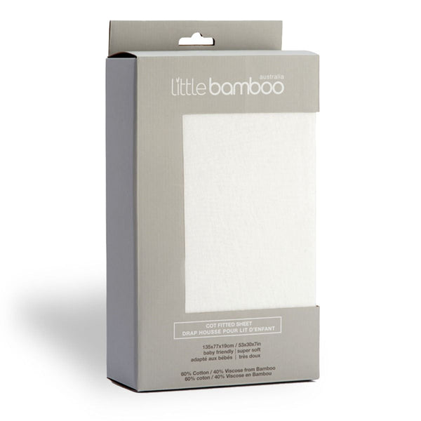 Little Bamboo Jersey Fitted Cot Sheet | Natural