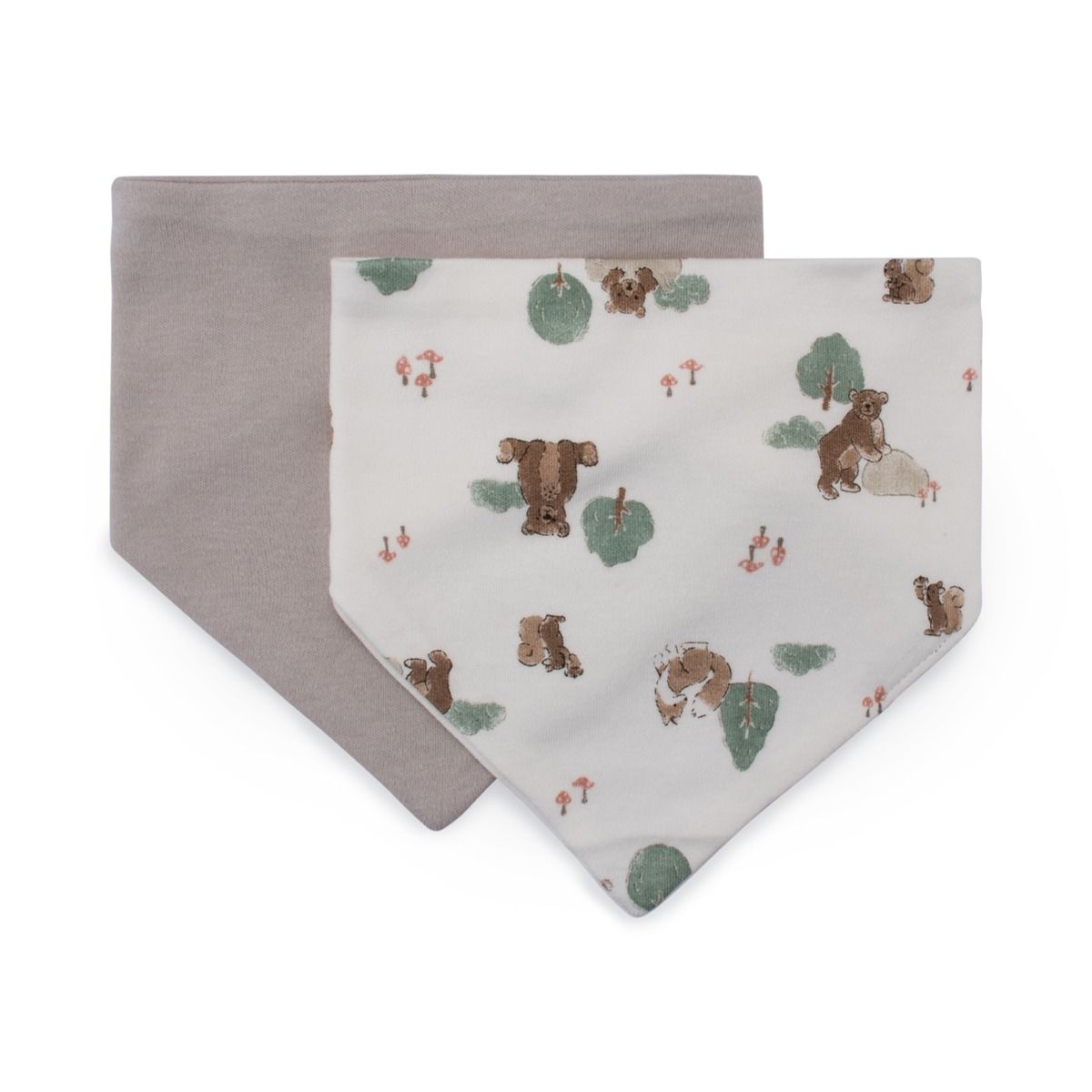 The Little Linen Company Jersey Bib 2pk - Willow Bear | modandtod.com